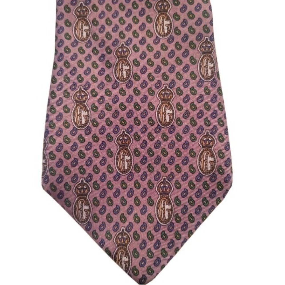 Lourie's Purple Silk Paisley Tie by Equus